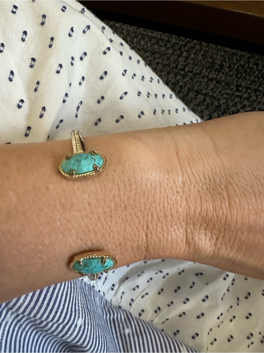 Kendra Scott Gold Cuff Bracelet with Turquoise Stones